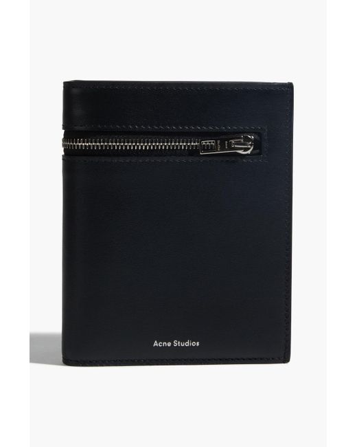 Acne Studios Leather Compact Zip-around Wallet in Black Womens Mens Accessories Mens Wallets and cardholders 