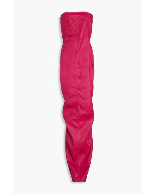 Rick Owens Pink Trägerlose robe aus leder