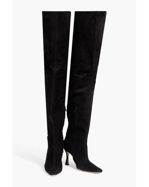 Staud Black Cami Suede Thigh Boots