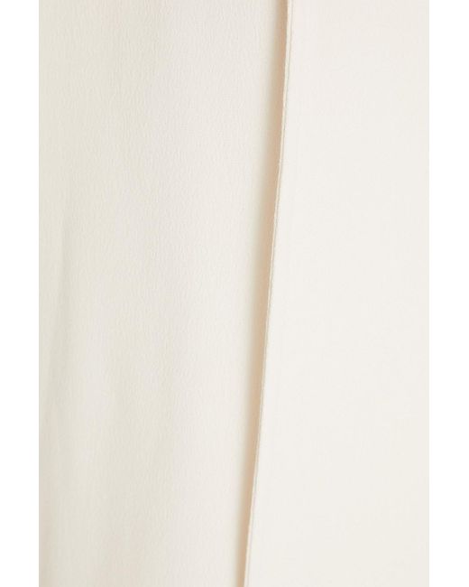 Brunello Cucinelli White Bead-embellished Pleated Crepe Maxi Dress