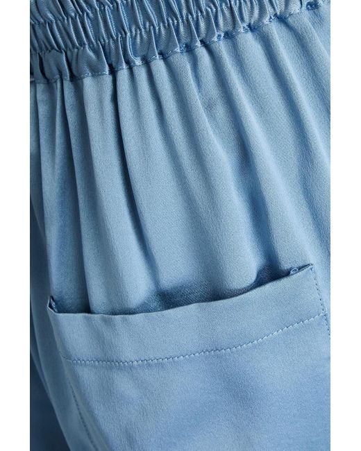 Loulou Studio Blue Soma Washed Silk-satin Wide-leg Pants