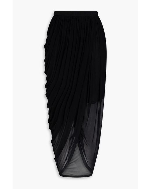 Zimmermann Black Draped Jersey Maxi Skirt