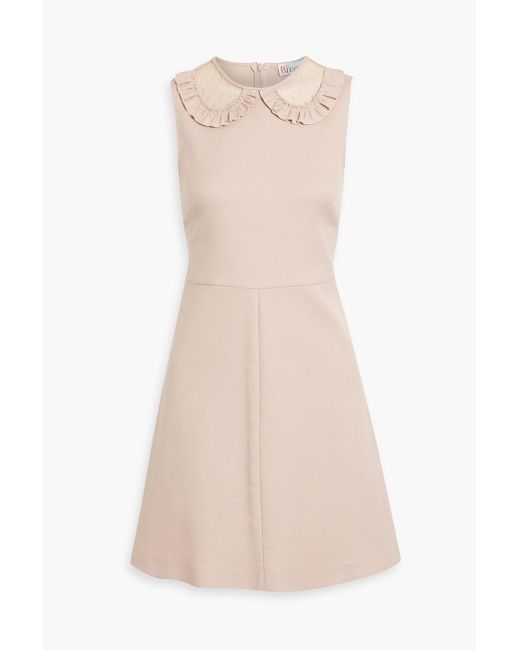 RED Valentino Natural Ruffled Cotton-blend Mini Dress