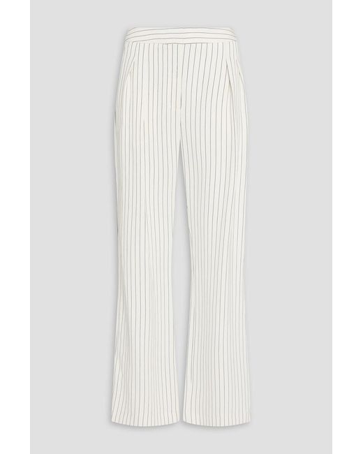 Loulou de Saison White Ayla Pinstriped Twill Straight-Leg Pants