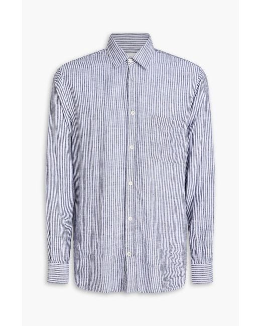 Frescobol Carioca Purple Telles Striped Linen Shirt for men
