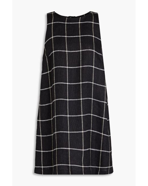 Lisa Marie Fernandez Black Checked Linen Mini Dress