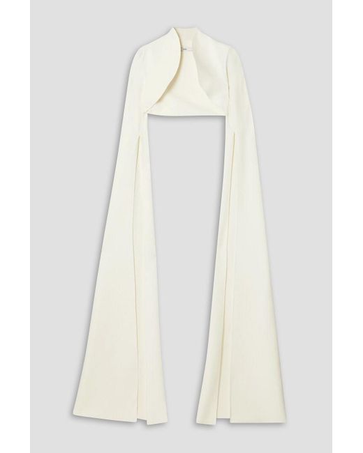 Safiyaa White Cropped Crepe Jacket