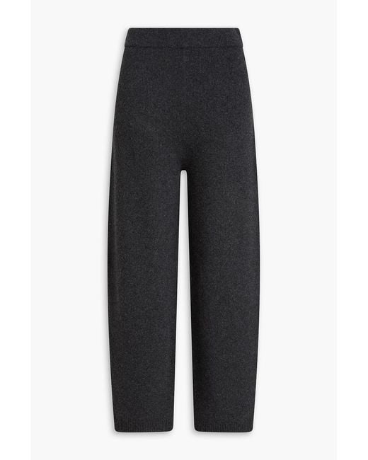 Theory Black Wool And Cashmere-Blend Tapered Pants