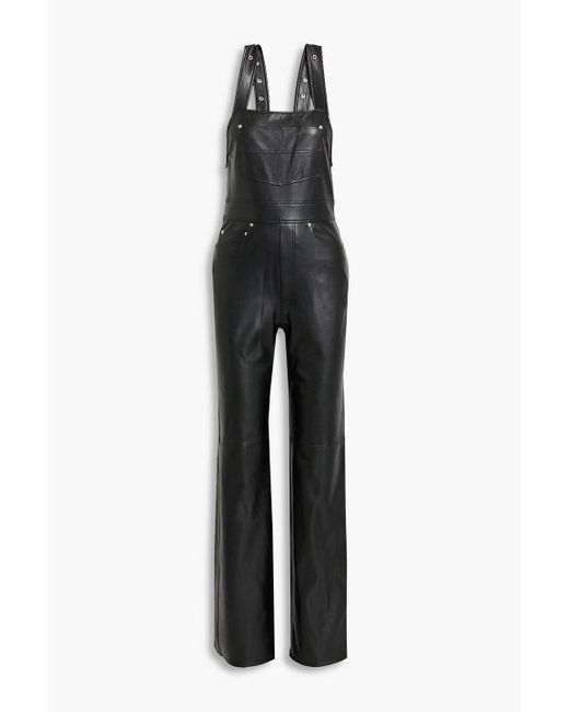 A.L.C. Black Braelyn Faux Leather Overalls