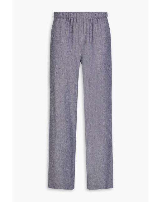 Vince Blue Twill Wide-Leg Pants