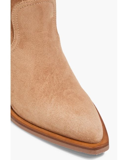 Stuart Weitzman Brown Felix Suede Cowboy Boots