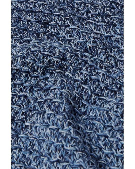 Etro Blue Degradé Cotton-Jacquard Sweater for men