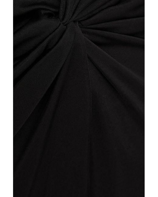 Versace Black Cutout Stretch-Jersey Midi Skirt