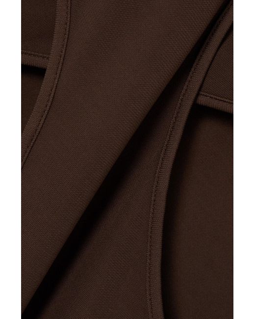 Zeynep Arcay Brown Asymmetric Cutout Jersey Maxi Dress