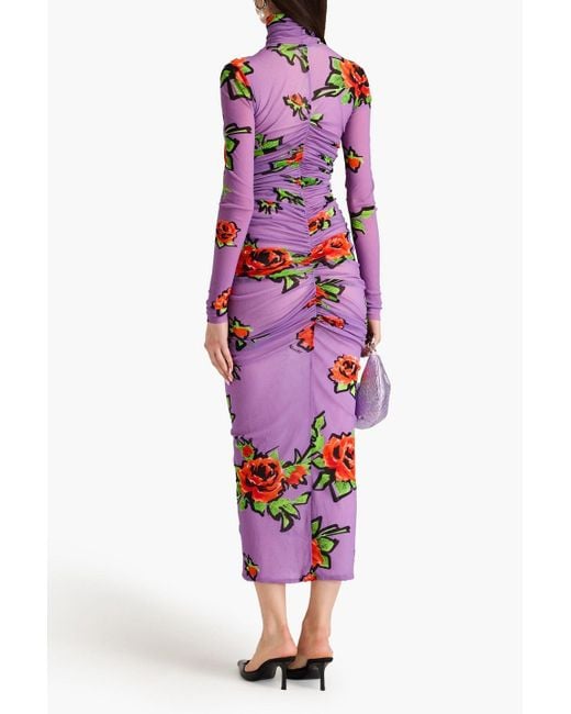 Philosophy Di Lorenzo Serafini White Midikleid aus tüll mit floralem print