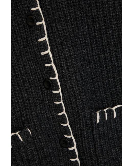 Alex Mill Black Marylebone jacke aus einer gerippten wollmischung mit details im überwendlichstich