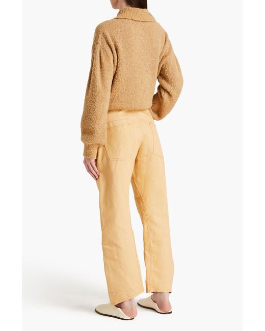 Jil Sander Natural Cotton And Linen-blend Straight-leg Pants