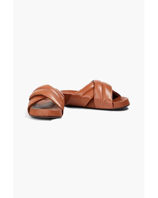 Atp Atelier Brown Airali Leather Slides