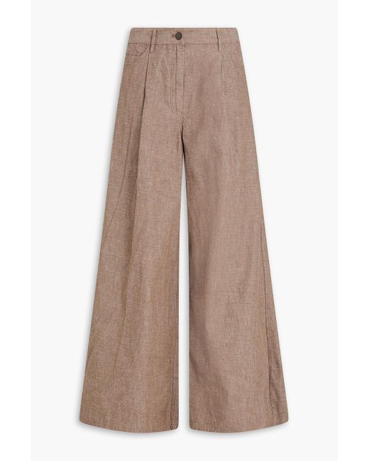 REMAIN Birger Christensen Brown Cotton-canvas Wide-leg Pants