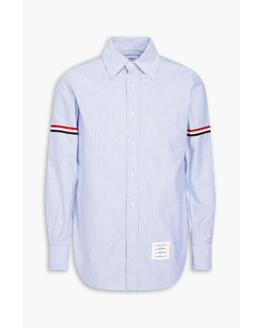 Thom Browne Gestreiftes hemd aus baumwoll-oxford in Blue für Herren