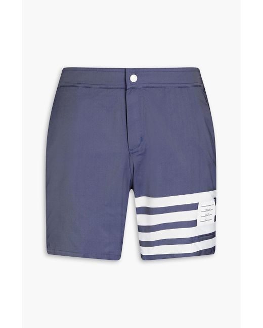 Thom Browne Blue Short-length Striped Swim Shorts for men