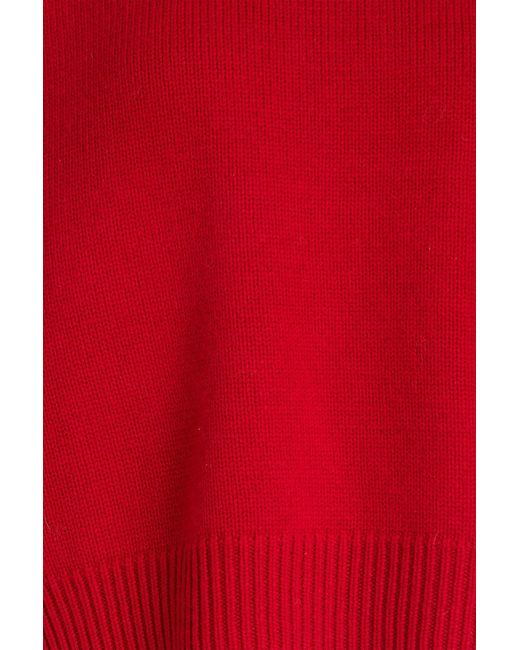 Loulou de Saison Red Bruzzi Cropped Wool And Cashmere-Blend Sweater