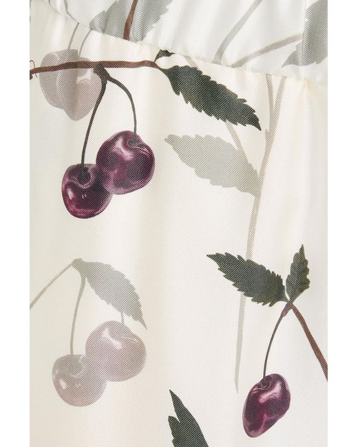 Stella McCartney White Printed Silk-Twill Straight-Leg Pants