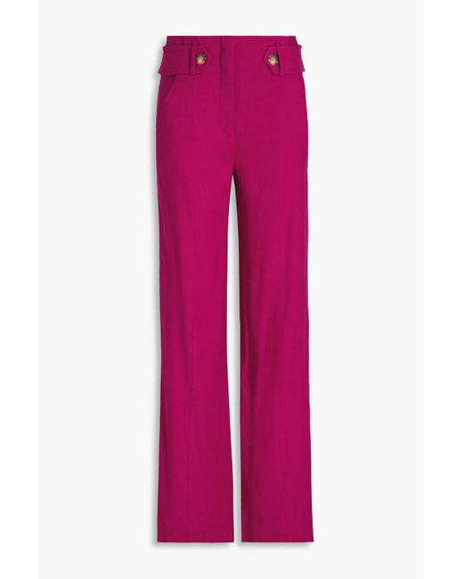 Veronica Beard Pink Sunny hose mit weitem bein aus twill aus einer leinenmischung