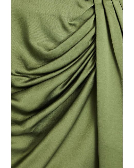 Jonathan Simkhai Green Mae Draped Satin-crepe Mini Skirt