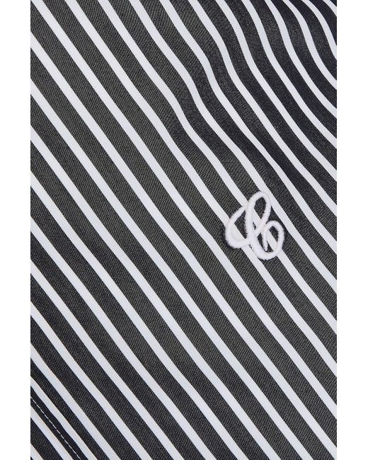 Maison Margiela Gray Striped Cotton-Poplin Shirt for men