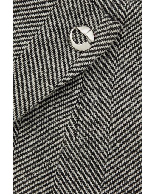 Coperni Gray Herringbone Wool-blend Tweed Mini Wrap Skirt
