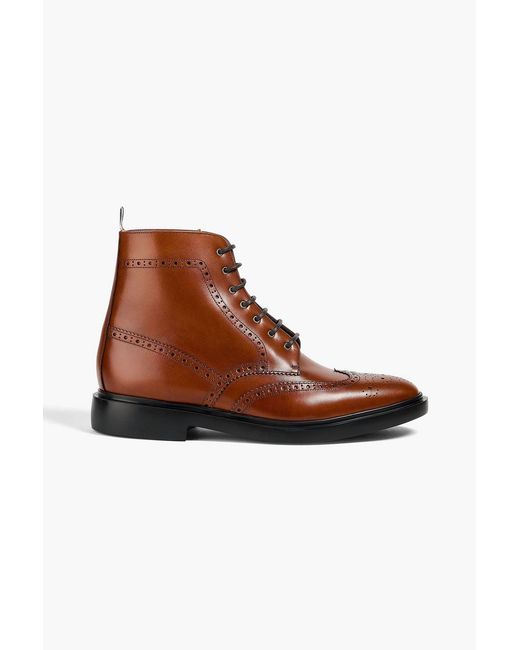 Thom Browne Brown Leather Brogue Boots for men
