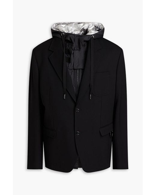 Dolce & Gabbana Black Layered Shell And Wool-blend Hooded Blazer for men