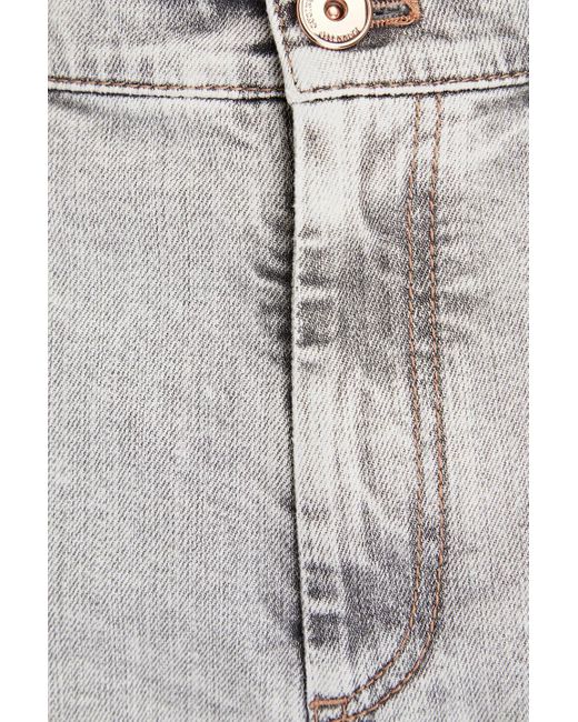 Brunello Cucinelli Gray Hoch sitzende bootcut-jeans mit zierperlen