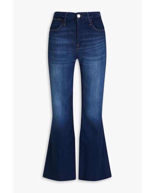 FRAME Blue Le Easy Faded High-rise Kick-flare Jeans