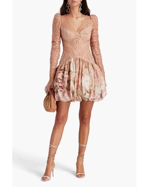【ZIMMERMANN】linen-trimmed cotton-blend lace ミディ ドレス ZIMMERMANN - Devi Cotton Blend Lace Midi Dress Zimmermann