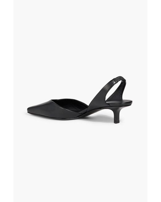 Loulou de Saison Black Akila Leather Slingback Pumps