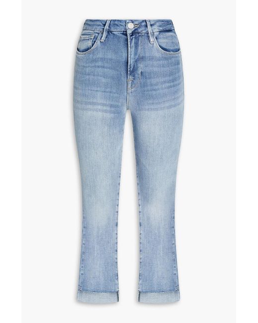 FRAME Blue Le crop mini boot hoch sitzende bootcut-jeans