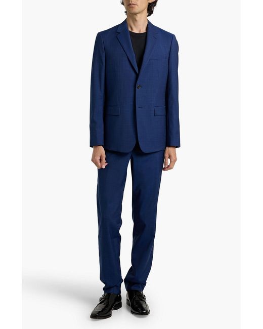 Theory Blue Chambers Checked Wool Suit Jacket for men