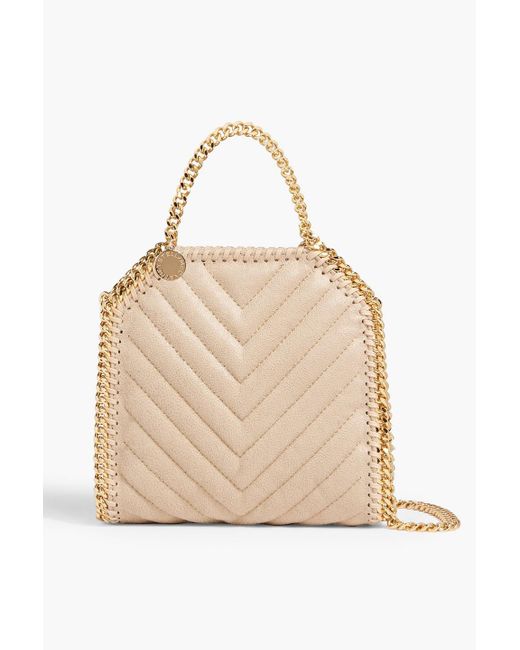 Stella McCartney Natural Falabella Quilted Faux Brushed-leather Shoulder Bag