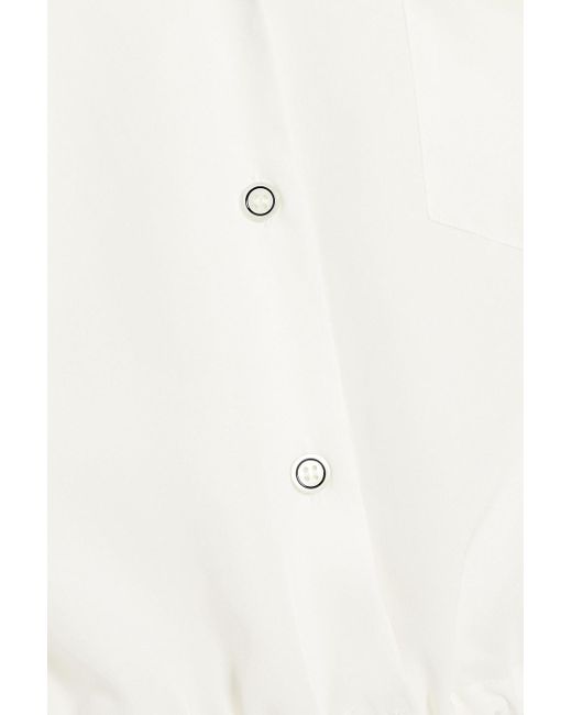 Marni White Cropped Silk Crepe De Chine Shirt