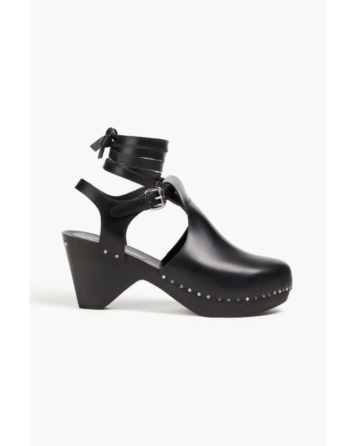 Isabel Marant Black Tulee Studded Leather Clogs