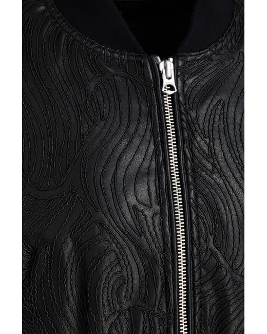 Rag & Bone Black Jemma Embroidered Bomber Jacket