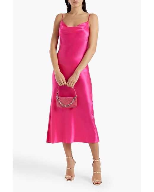 Diane von Furstenberg Pink Brioni Draped Silk-satin Midi Slip Dress
