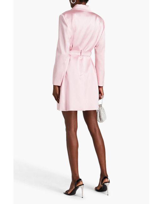 Boutique Moschino Pink Belted Satin Trench Coat