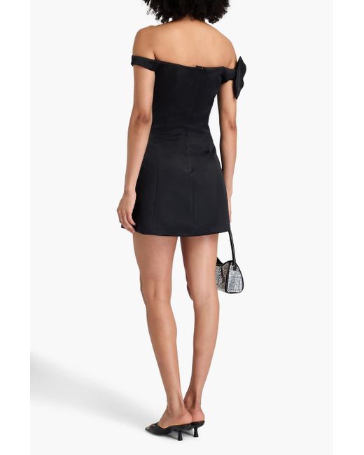 strapless open back dress Portia and Scarlett PS25725 - Short A-Line Dress - Ruched Bodice, Off Shoulder Sleeves, Flared Mini Skirt 6 / Light Pink