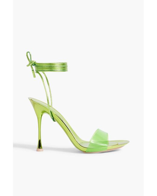 Gianvito Rossi Green Spice Glass 95 Leather And Pvc Sandals