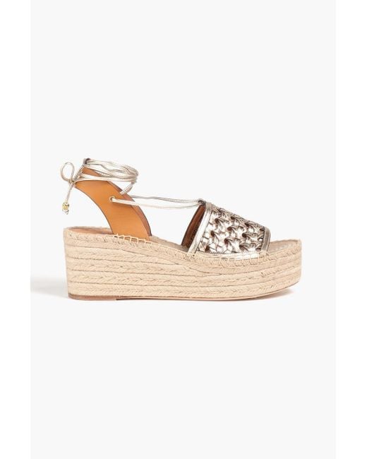 Tory Burch Leather Platform Espadrille Sandals in Metallic Lyst UK