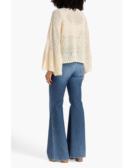 Zimmermann Natural Pointelle-knit Top