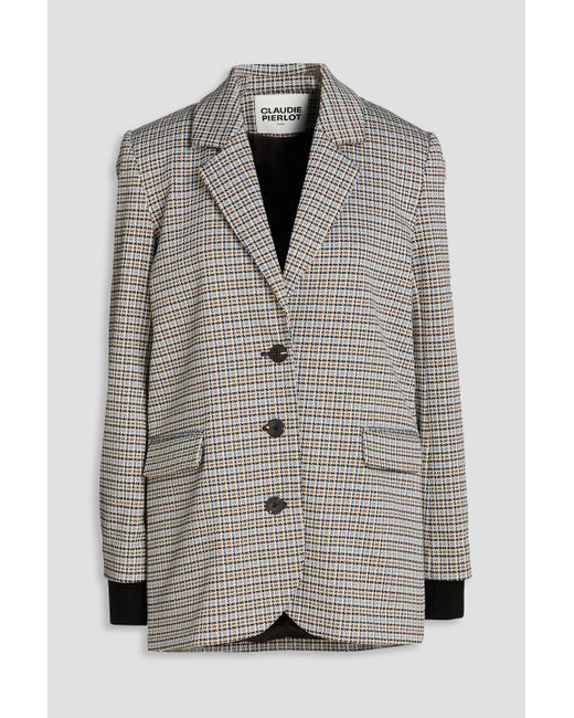 Claudie Pierlot Vimia Houndstooth Tweed Blazer in Grey | Lyst UK